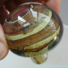 Load image into Gallery viewer, Isle of Wight Glass Perfume Bottle with Squat Ball Stopper Tortoiseshell Pattern
