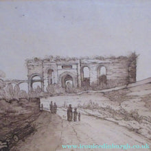 Load image into Gallery viewer, Antique Rome. 1827 Italian Grand Tour Drawing Porta Maggiore 
