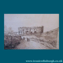 Load image into Gallery viewer, ITALIAN SCHOOL. Pen and Ink Drawing. Nero's Aqueduct, Porta Maggiore, Rome (1827)
