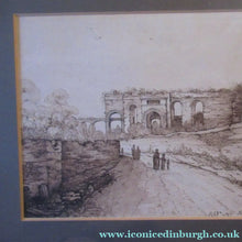 Load image into Gallery viewer, Antique Rome. 1827 Italian Grand Tour Drawing Porta Maggiore 
