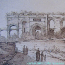 Load image into Gallery viewer, Antique Rome. 1827 Italian Grand Tour Drawing Porta Maggiore 
