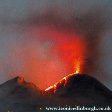 Load image into Gallery viewer, 1850s Antique PAIR OF Paintings of Naples and Vesusivus Erupting

