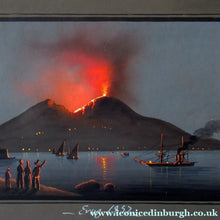 Load image into Gallery viewer, 1850s Antique PAIR OF Paintings of Naples and Vesusivus Erupting
