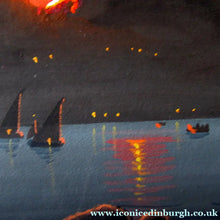 Load image into Gallery viewer, 1850s Antique PAIR OF Paintings of Naples and Vesusivus Erupting
