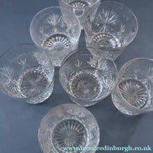 Load image into Gallery viewer, JOB LOT. Vintage Edinburgh Crystal Smaller Whisky Tumblers (Total of Seven). STAR OF EDINBURGH. 3 inches
