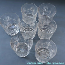 Load image into Gallery viewer, JOB LOT. Vintage Edinburgh Crystal Smaller Whisky Tumblers (Total of Seven). STAR OF EDINBURGH. 3 inches

