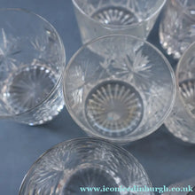 Load image into Gallery viewer, JOB LOT. Vintage Edinburgh Crystal Smaller Whisky Tumblers (Total of Seven). STAR OF EDINBURGH. 3 inches
