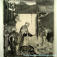 Load image into Gallery viewer, Original John Copley Lithograph Nativity Scene Christmas Wise Men. Signed
