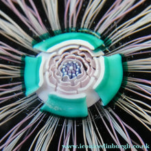 Load image into Gallery viewer, JOHN DEACONS Paperweight with Multitude of Vertical Latticino Canes. 2011 Date Cane on Base Media 1 of 17
