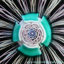 Load image into Gallery viewer, JOHN DEACONS Paperweight with Multitude of Vertical Latticino Canes. 2011 Date Cane on Base Media 1 of 17
