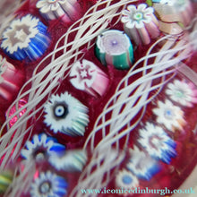 Load image into Gallery viewer, Linear Latticino Twists, Millefiori Canes &amp; Polished Facets. JOHN DEACONS with Thistle Cane
