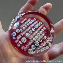 Load image into Gallery viewer, Linear Latticino Twists, Millefiori Canes &amp; Polished Facets. JOHN DEACONS with Thistle Cane

