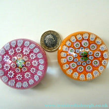 Load image into Gallery viewer, PAIR of Vintage Miniature JOHN DEACONS Papweights. Orange &amp; Pink Colours
