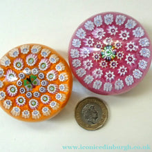 Load image into Gallery viewer, PAIR of Vintage Miniature JOHN DEACONS Papweights. Orange &amp; Pink Colours
