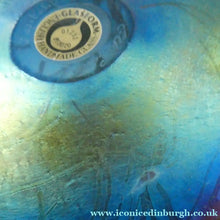 Load image into Gallery viewer, GLASFORM Paperweight by John Ditchfield. Iridescent Lily Pad with Silver Dragonfly Embellishment
