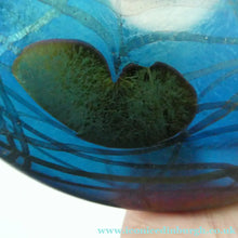 Load image into Gallery viewer, GLASFORM Paperweight by John Ditchfield. Iridescent Lily Pad with Silver Dragonfly Embellishment
