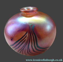 Load image into Gallery viewer, 1980s John Ditchfield Unique Piece Iridescent Glass Vase with Art Nouveau Zebra Trails. Signed
