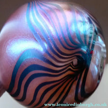 Load image into Gallery viewer, 1980s John Ditchfield Unique Piece Iridescent Glass Vase with Art Nouveau Zebra Trails. Signed
