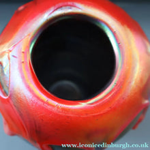 Load image into Gallery viewer, JOHN DITCHFIELD GLASFORM Large Black Lustre Vase with Dripping Red Lava Glass Decorations
