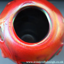 Load image into Gallery viewer, JOHN DITCHFIELD GLASFORM Large Black Lustre Vase with Dripping Red Lava Glass Decorations
