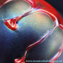 Load image into Gallery viewer, JOHN DITCHFIELD GLASFORM Large Black Lustre Vase with Dripping Red Lava Glass Decorations
