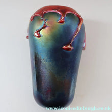 Load image into Gallery viewer, JOHN DITCHFIELD GLASFORM Large Black Lustre Vase with Dripping Red Lava Glass Decorations
