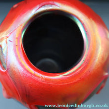 Load image into Gallery viewer, JOHN DITCHFIELD GLASFORM Large Black Lustre Vase with Dripping Red Lava Glass Decorations
