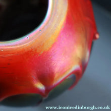 Load image into Gallery viewer, JOHN DITCHFIELD GLASFORM Large Black Lustre Vase with Dripping Red Lava Glass Decorations
