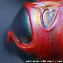 Load image into Gallery viewer, JOHN DITCHFIELD GLASFORM Large Black Lustre Vase with Dripping Red Lava Glass Decorations
