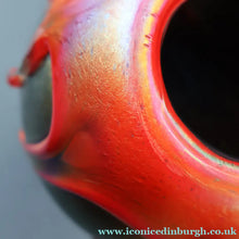 Load image into Gallery viewer, JOHN DITCHFIELD GLASFORM Large Black Lustre Vase with Dripping Red Lava Glass Decorations
