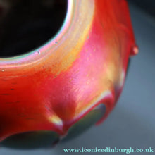 Load image into Gallery viewer, JOHN DITCHFIELD GLASFORM Large Black Lustre Vase with Dripping Red Lava Glass Decorations
