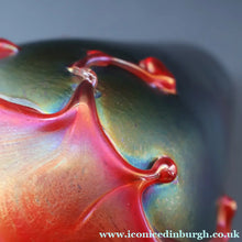 Load image into Gallery viewer, JOHN DITCHFIELD GLASFORM Large Black Lustre Vase with Dripping Red Lava Glass Decorations
