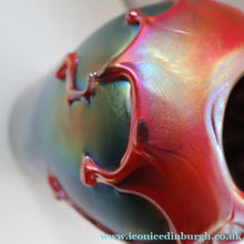 Load image into Gallery viewer, JOHN DITCHFIELD GLASFORM Large Black Lustre Vase with Dripping Red Lava Glass Decorations

