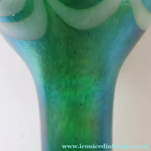 Load image into Gallery viewer, JOHN DITCHFIELD GLASFORM Tall Green Goblet Shaped Vase with Lustres and Feathered Swirls
