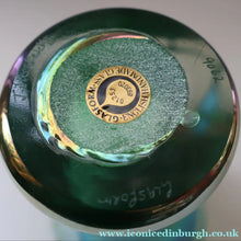 Load image into Gallery viewer, JOHN DITCHFIELD GLASFORM Tall Green Goblet Shaped Vase with Lustres and Feathered Swirls
