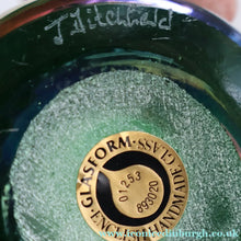 Load image into Gallery viewer, JOHN DITCHFIELD GLASFORM Tall Green Goblet Shaped Vase with Lustres and Feathered Swirls
