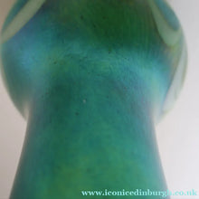 Load image into Gallery viewer, JOHN DITCHFIELD GLASFORM Tall Green Goblet Shaped Vase with Lustres and Feathered Swirls
