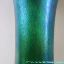 Load image into Gallery viewer, JOHN DITCHFIELD GLASFORM Tall Green Goblet Shaped Vase with Lustres and Feathered Swirls
