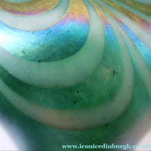 Load image into Gallery viewer, JOHN DITCHFIELD GLASFORM Tall Green Goblet Shaped Vase with Lustres and Feathered Swirls

