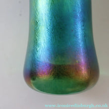 Load image into Gallery viewer, JOHN DITCHFIELD GLASFORM Tall Green Goblet Shaped Vase with Lustres and Feathered Swirls
