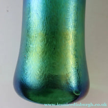 Load image into Gallery viewer, JOHN DITCHFIELD GLASFORM Tall Green Goblet Shaped Vase with Lustres and Feathered Swirls
