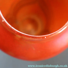 Load image into Gallery viewer, JOHN DITCHFIELD Glasform Tall Vase. Pink with Gold Lustre and Feathered Stripe Trails. Signed and with Paper Label. 8 1/4 inches

