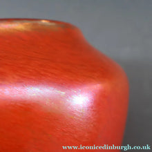 Load image into Gallery viewer, JOHN DITCHFIELD Glasform Tall Vase. Pink with Gold Lustre and Feathered Stripe Trails. Signed and with Paper Label. 8 1/4 inches

