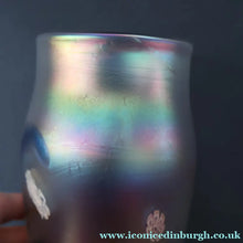 Load image into Gallery viewer, SIGNED John Ditchfield Iridescent Glasform White Iridescent Glass Vase. 6 1/2 INCHES

