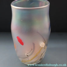 Load image into Gallery viewer, SIGNED John Ditchfield Iridescent Glasform White Iridescent Glass Vase. 6 1/2 INCHES
