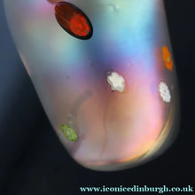 Load image into Gallery viewer, SIGNED John Ditchfield Iridescent Glasform White Iridescent Glass Vase. 6 1/2 INCHES
