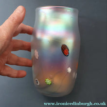 Load image into Gallery viewer, SIGNED John Ditchfield Iridescent Glasform White Iridescent Glass Vase. 6 1/2 INCHES
