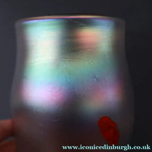 Load image into Gallery viewer, SIGNED John Ditchfield Iridescent Glasform White Iridescent Glass Vase. 6 1/2 INCHES
