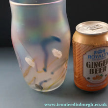 Load image into Gallery viewer, SIGNED John Ditchfield Iridescent Glasform White Iridescent Glass Vase. 6 1/2 INCHES
