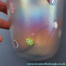 Load image into Gallery viewer, SIGNED John Ditchfield Iridescent Glasform White Iridescent Glass Vase. 6 1/2 INCHES
